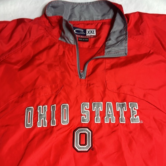 Ohio State Pullover OSU OH IOXXL Nylon Pullover Half Zip. See pic small hole - Picture 2 of 10